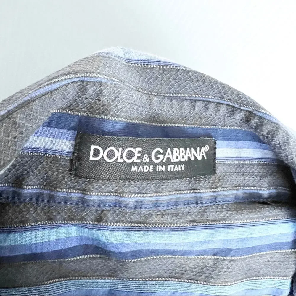 Dolce & Gabbana Y2K 2000’s Striped Floral Button Down Blouse 38 - Picture 2 of 11